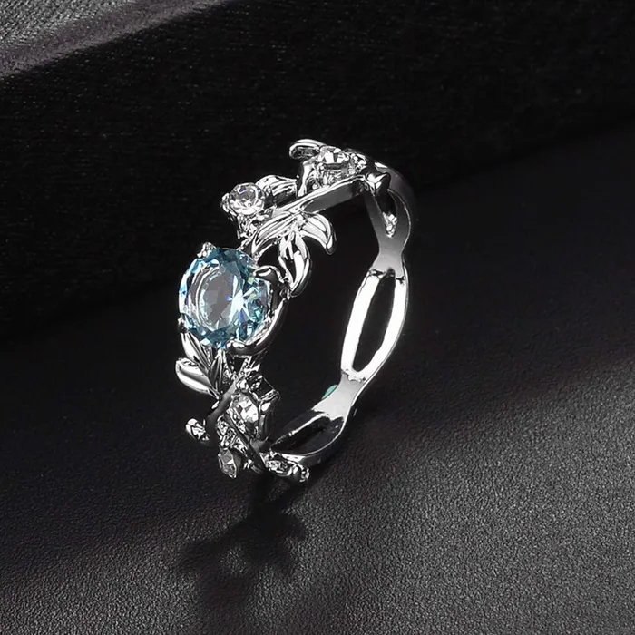 Rings Yellow Chimes Rings for Women Exclusive Silver toned Blue White Stone Swarovski Collection Rings for Women and GirlsSize US 6 Yellow Chimes