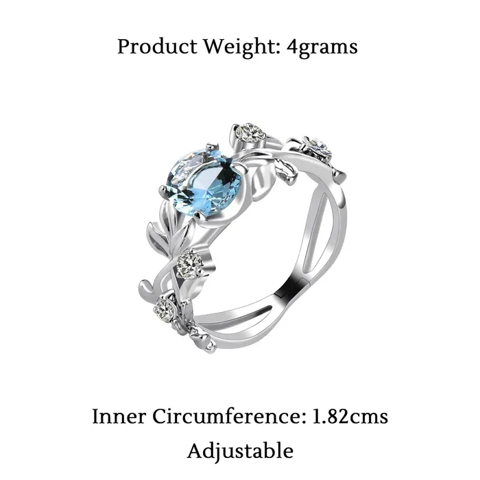 Rings Yellow Chimes Rings for Women Exclusive Silver toned Blue White Stone Swarovski Collection Rings for Women and GirlsSize US 6 Yellow Chimes