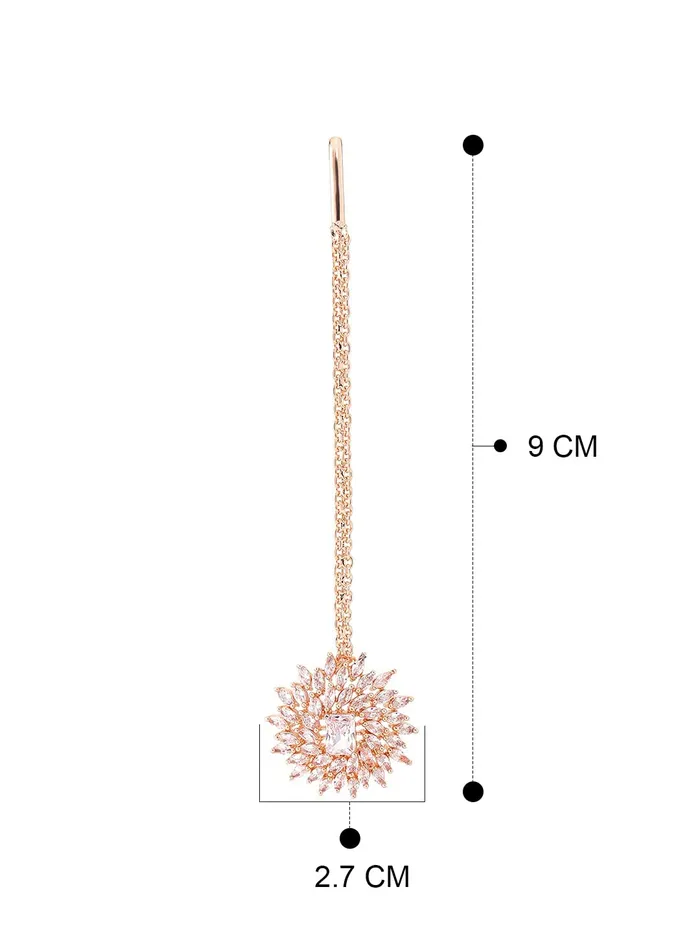 Rings Yellow Chimes Yellow Chimes American Diamond Maang Tikka for Women Rosegold Plated High Grade Authentic White AD Jewellery Maang Tikka for Women and Girls