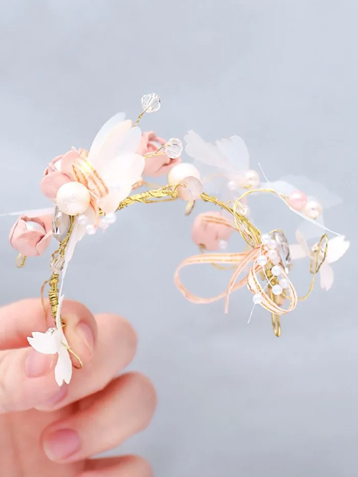 Rings Yellow Chimes Yellow Chimes Bracelet for women and Girls Golden Floral Bracelets for Women Bridal Wedding Bracelet Fabric Wrist Band Pearl Hand Bracelet For Women and Girls