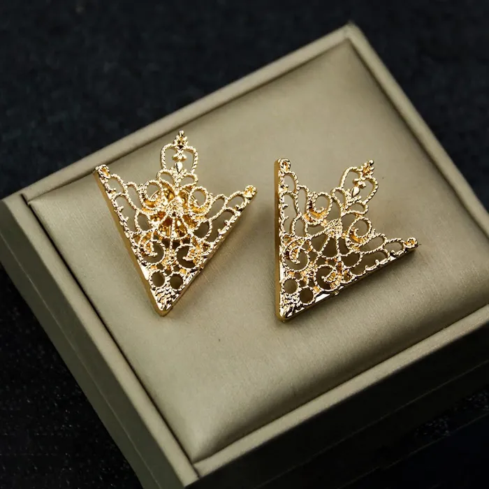 Rings Yellow Chimes Yellow Chimes Collar Pins For Women and Men Gold Tone Metal Gril Triangular Collar Pin For Unisex