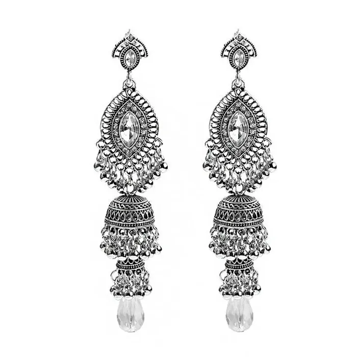 Rings Yellow Chimes Yellow Chimes Earring For Women Silver Tone Antique Bohemian Crystal Studded Jhumka Designed Dangler Earring For Women and Girls Rings Yellow Chimes Yellow Chimes Earring For Women Silver Tone Antique Bohemian Crystal Studded Jhumka Designed Dangler Earring For Women and Girls