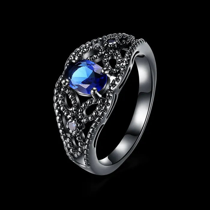 Rings Yellow Chimes Yellow Chimes Hollow Out Carfted Blue Grey Ring for Women Girls