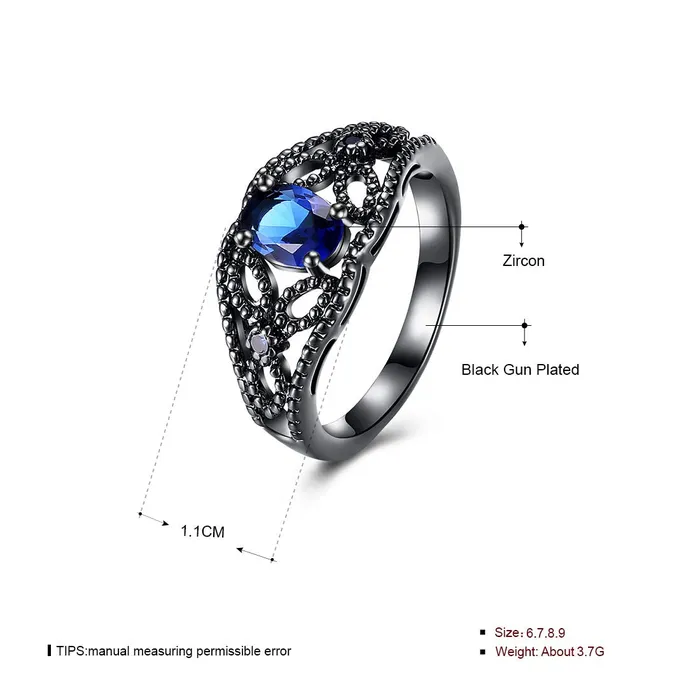 Rings Yellow Chimes Yellow Chimes Hollow Out Carfted Blue Grey Ring for Women Girls