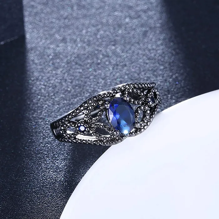 Rings Yellow Chimes Yellow Chimes Hollow Out Carfted Blue Grey Ring for Women Girls