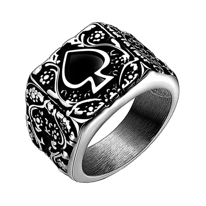 Rings Yellow Chimes Yellow Chimes Rings for Men Silver Oxidised Spade Designed Stainless Steel Metal Rings for Men and Boys Rings Yellow Chimes Yellow Chimes Rings for Men Silver Oxidised Spade Designed Stainless Steel Metal Rings for Men and Boys