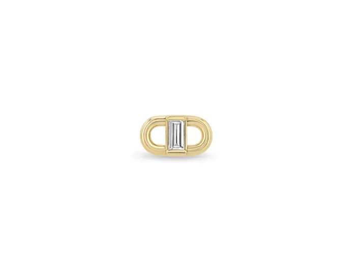 Rings Zo Chicco 14K BAGUETTE DIAMOND OPEN LINK STUDS