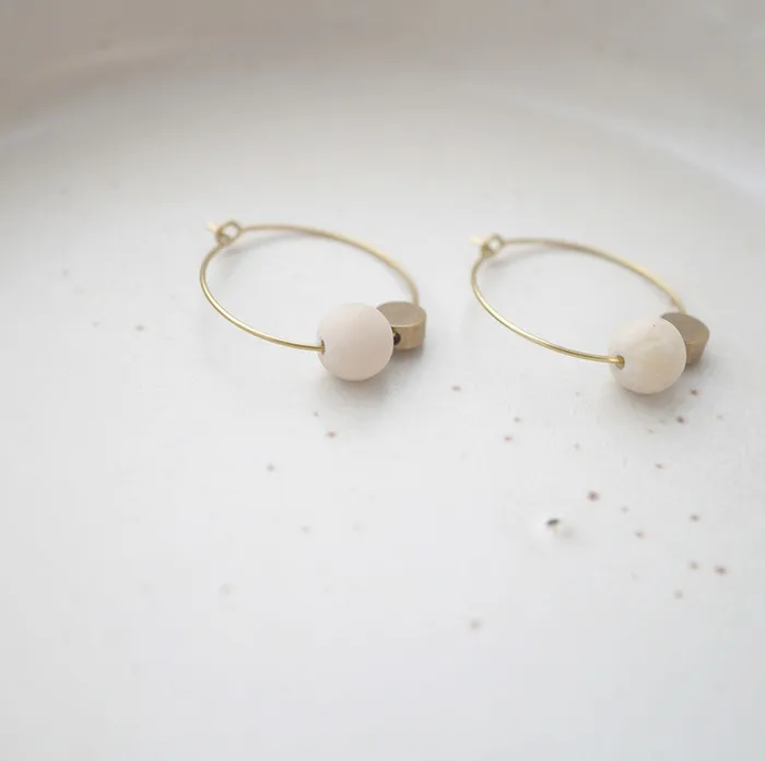 Riverstone Jaspis Creolen Frulein Tapir Frulein Tapir Earrings