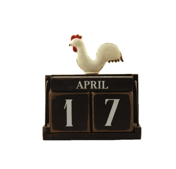 Rooster Calender Blocks Splash Earrings