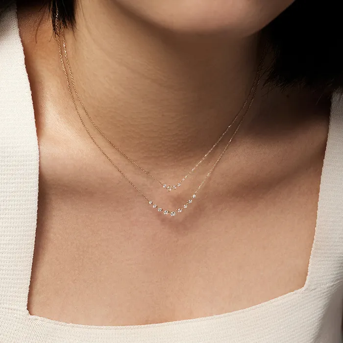 ROSAMUND Rose Cut White Sapphire Necklace AURELIE GI Necklaces