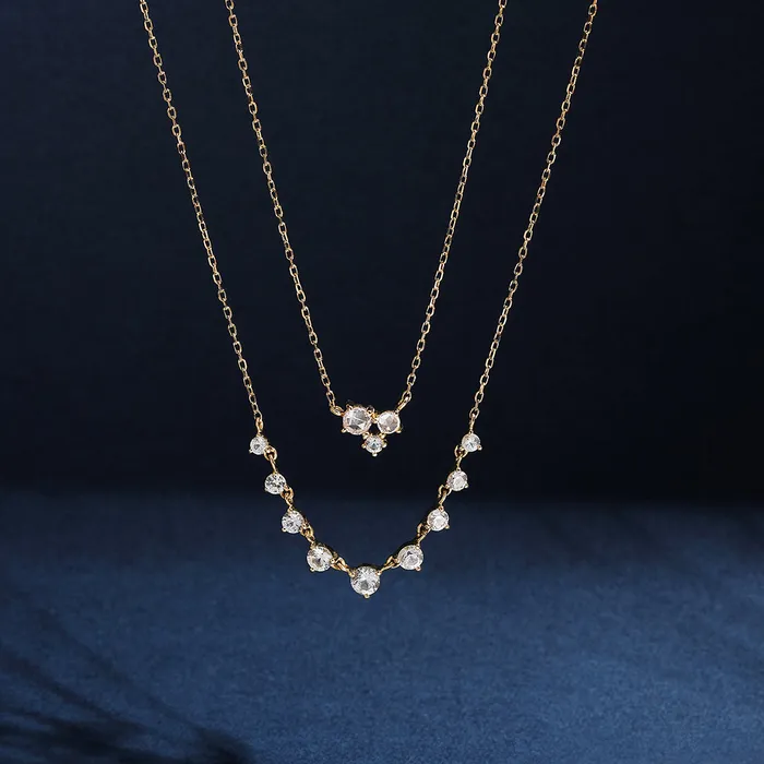 ROSAMUND Rose Cut White Sapphire Necklace AURELIE GI Necklaces