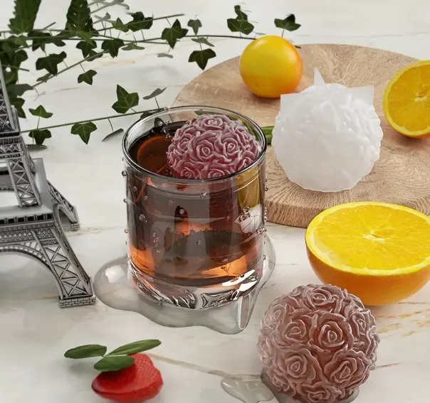 Rose Ball Shaped Silicone Molds for Candle Making Resin Art Hub Necklaces