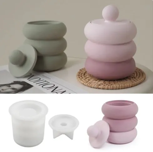 Round Stone Shaped Storage Silicone mold Resin Art Hub Rings