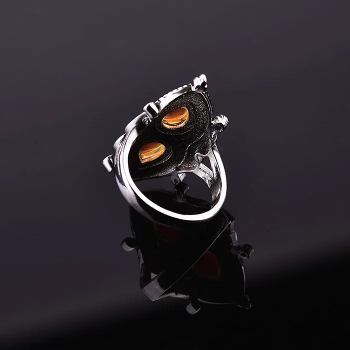 S925 Sterling Silver Color Pearshaped Moonstone Crystal Ring Metamorphidi Rings
