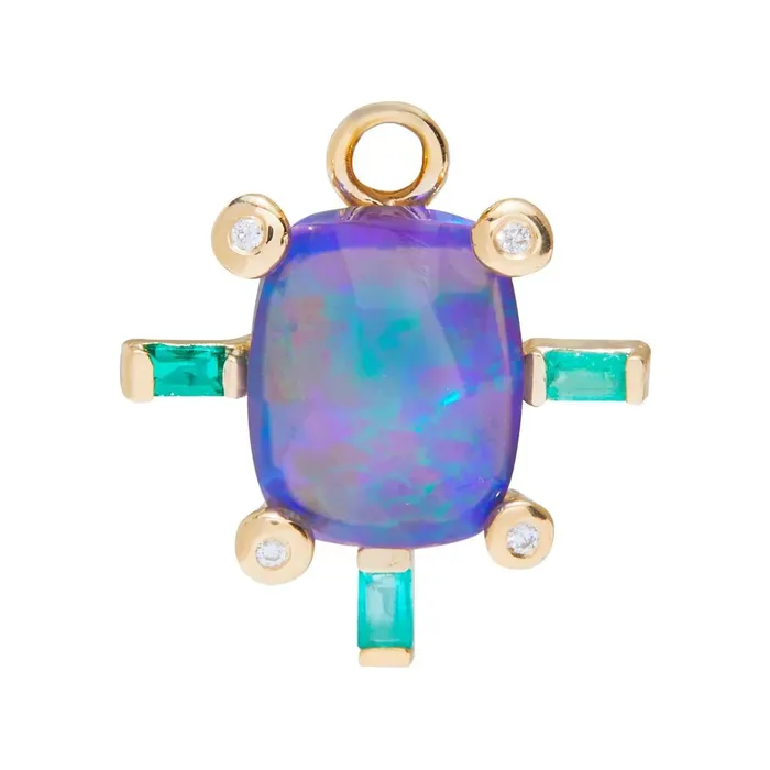 Scosha Rings Juno Charm with Black Opal