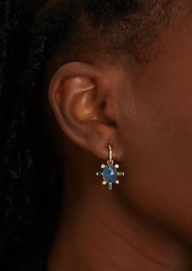 Scosha Rings Juno Charm with Black Opal