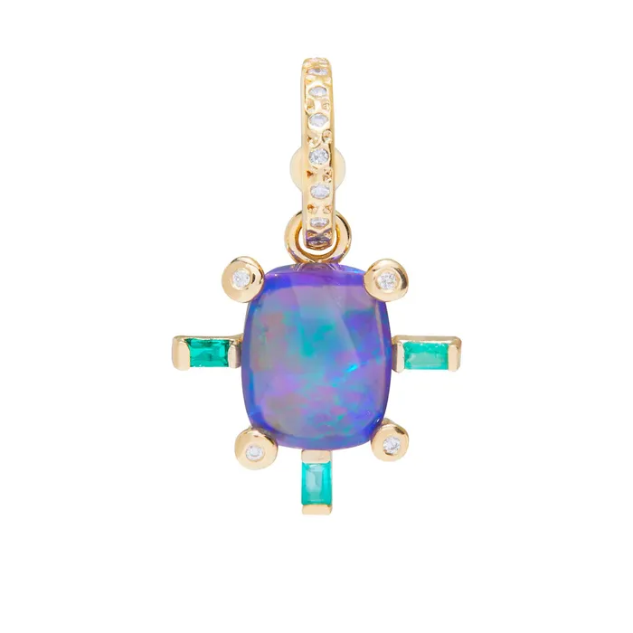 Scosha Rings Juno Charm with Black Opal