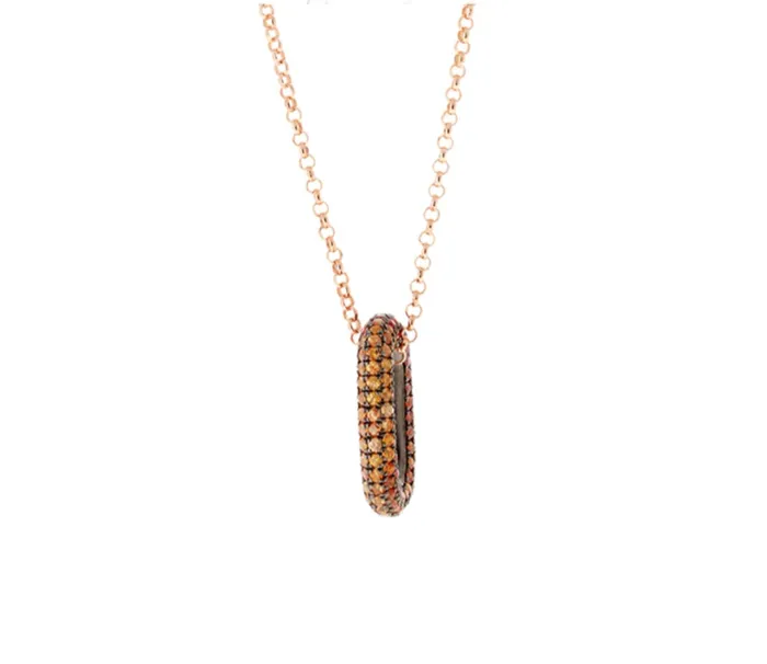 Selim Mouzannar Necklaces Link Pendant Orange Sapphires