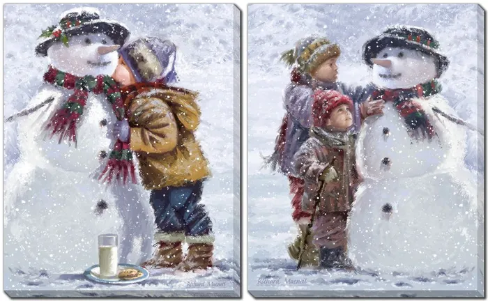 Snowman Wall Art Streamline Art Earrings
