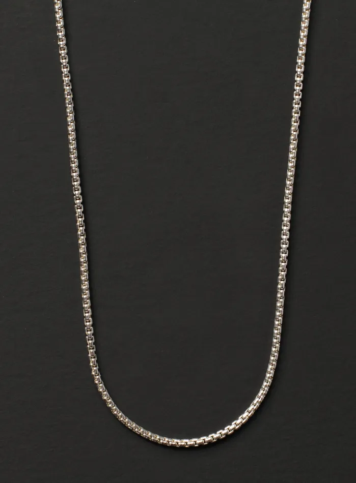 Sterling Silver Box Chain Necklace for Men We Are All Smith Necklaces