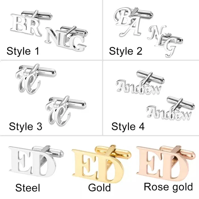 The Signature Collection Co Personalized Cuff Link Set Earrings