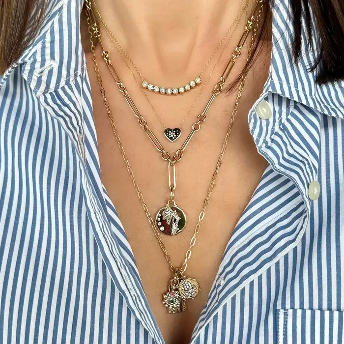 Three Stories Jewelry Necklaces Alternating Paperclip Chain 18