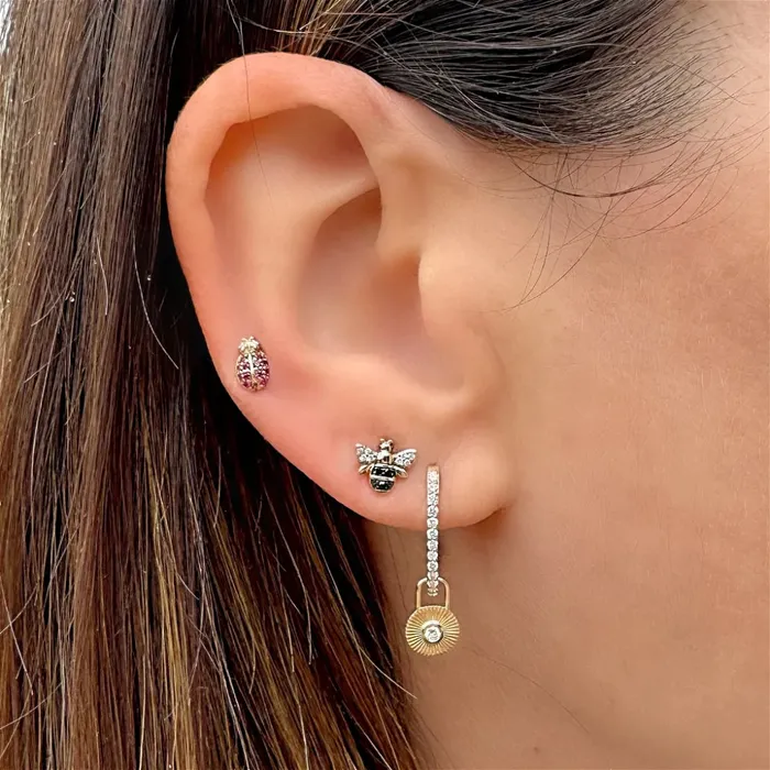 Tiny Diamond Charm Three Stories Jewelry Charm Necklaces
