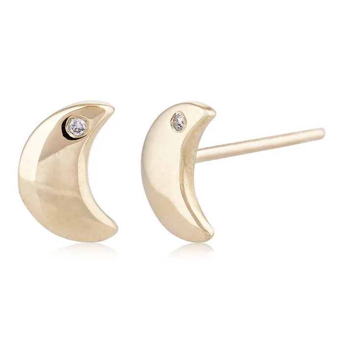 Tiny moon stud Scosha Earrings