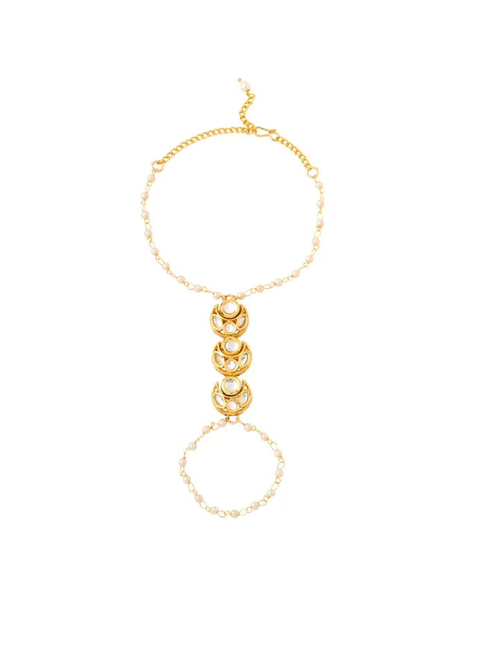 Traditional Gold Plated Ring Bracelet Adjustable Kundan Design 21 cm Gold Yellow Chimes Earrings Traditional Gold Plated Ring Bracelet Adjustable Kundan Design 21 cm Gold Yellow Chimes Earrings