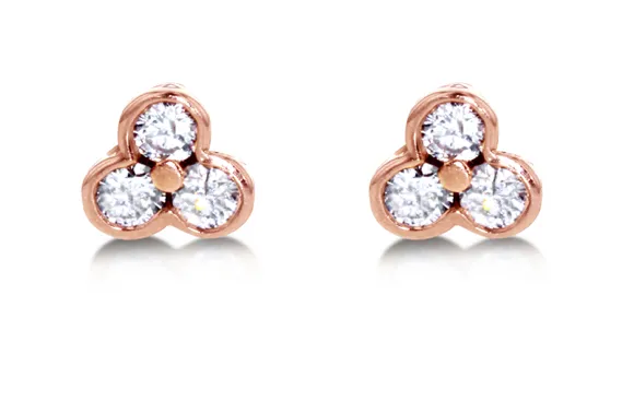Tri Studs Carbon Hyde Earrings
