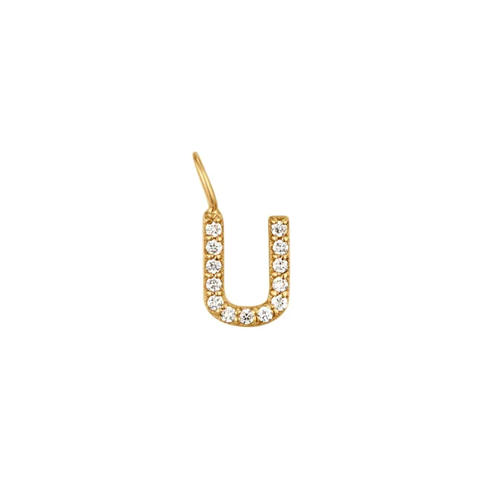U Diamond Initial Charm AURELIE GI Charm Necklaces