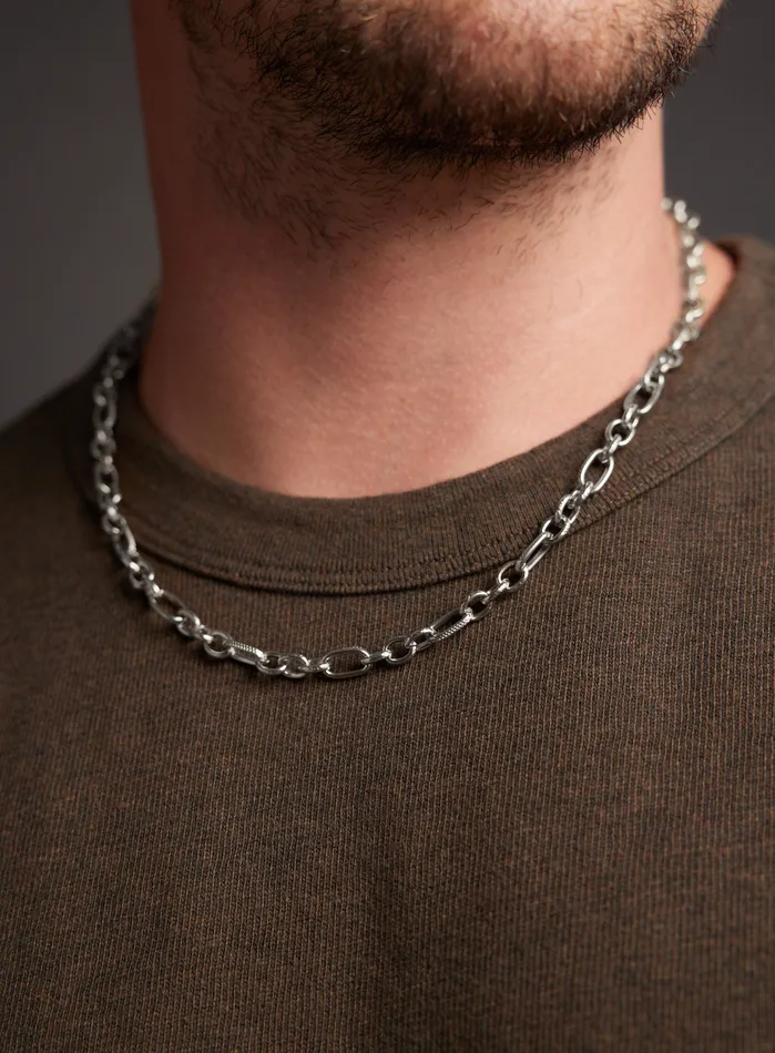 Waterproof 7mm 316L Stainless Steel Textured Cable Chain WE ARE ALL SMITH Necklaces