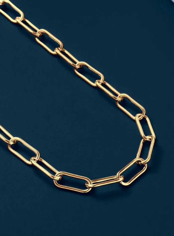 WE ARE ALL SMITH 8mm Gold Mens Clip Cable Link Necklace Chain for Men Necklaces