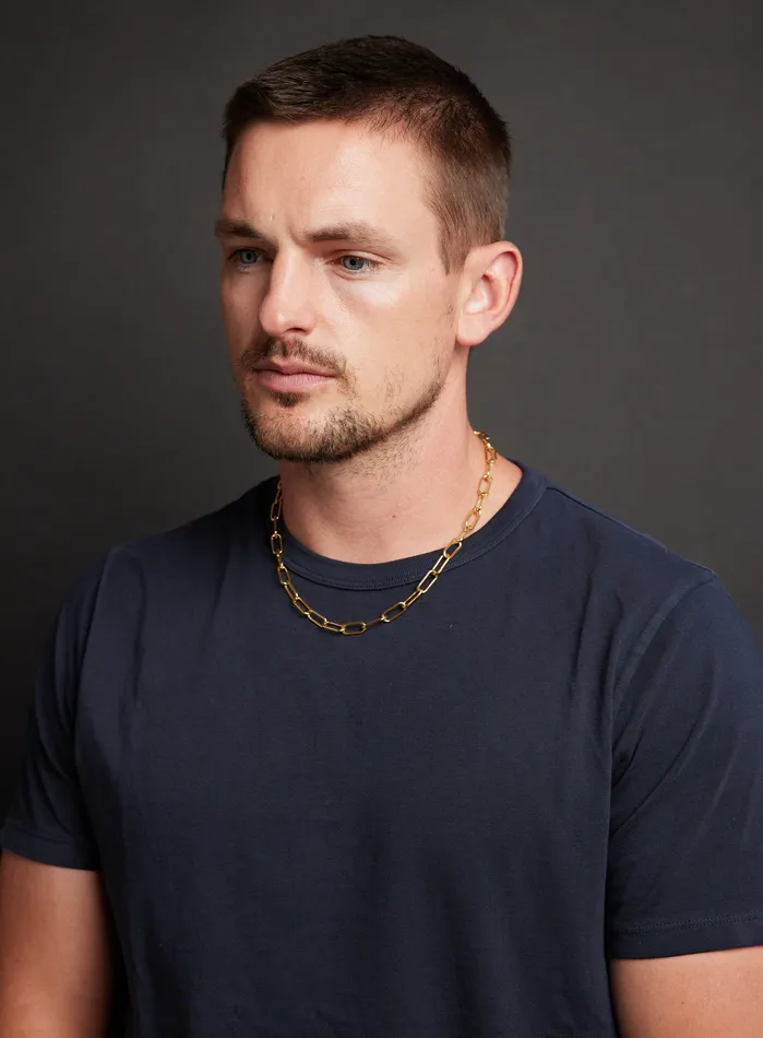 WE ARE ALL SMITH 8mm Gold Mens Clip Cable Link Necklace Chain for Men Necklaces
