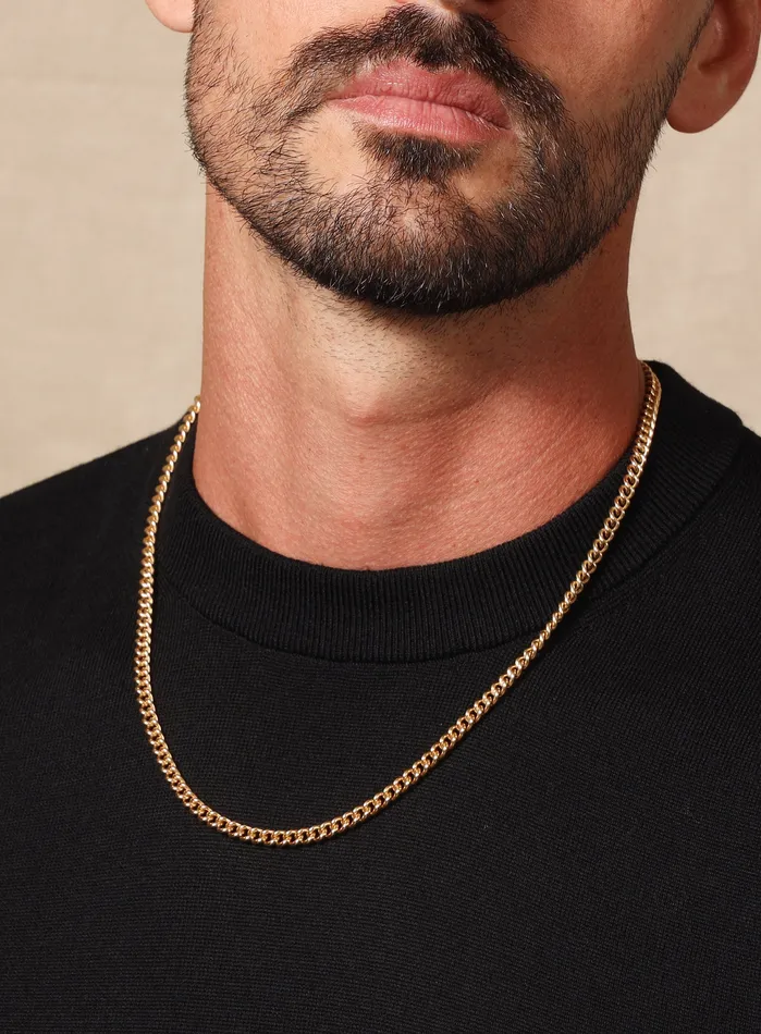 WE ARE ALL SMITH Mens Jewelry Clothing 14K Gold Filled 47mm Curb Chain Necklace for Men Necklaces