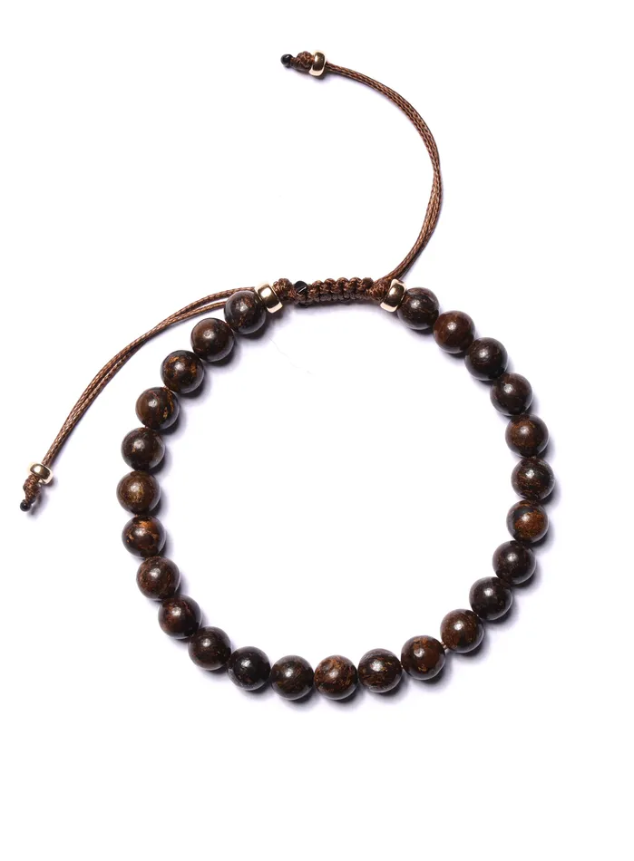 WE ARE ALL SMITH Mens Jewelry Clothing Bronzite and Gold Filled Bead Bracelet for Men Bracelets
