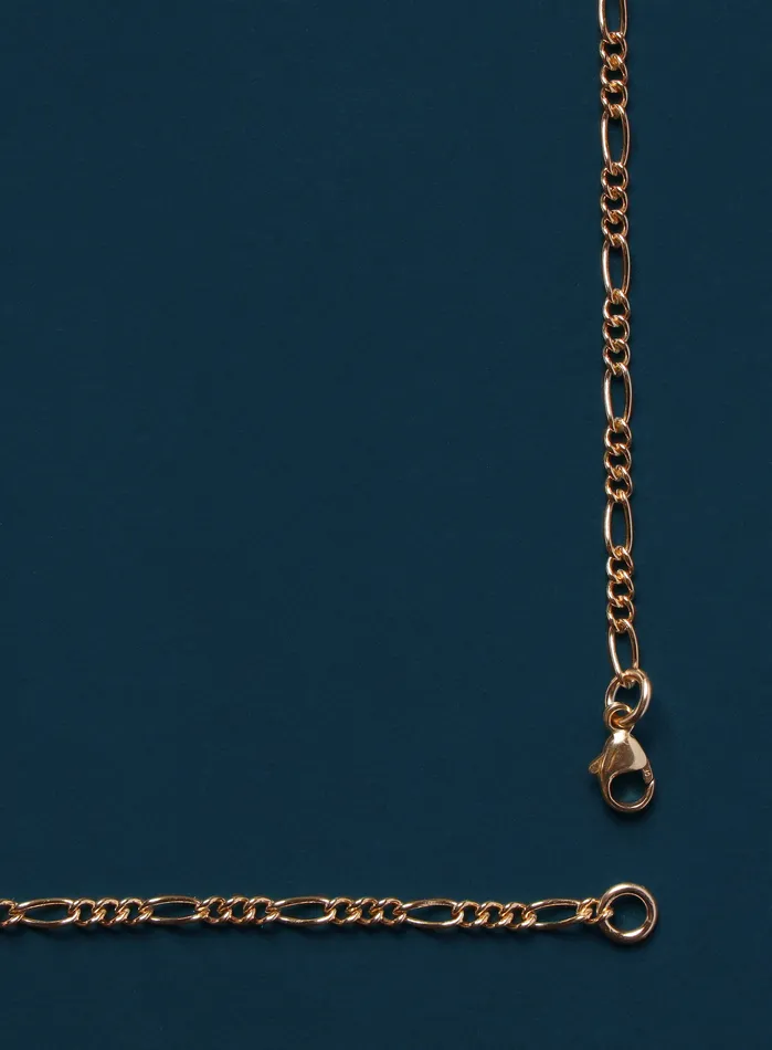 WE ARE ALL SMITH Mens Jewelry Clothing Necklaces 22mm 14k Gold Filled Figaro Chain Necklace for Men