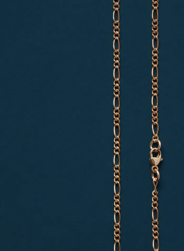 WE ARE ALL SMITH Mens Jewelry Clothing Necklaces 22mm 14k Gold Filled Figaro Chain Necklace for Men