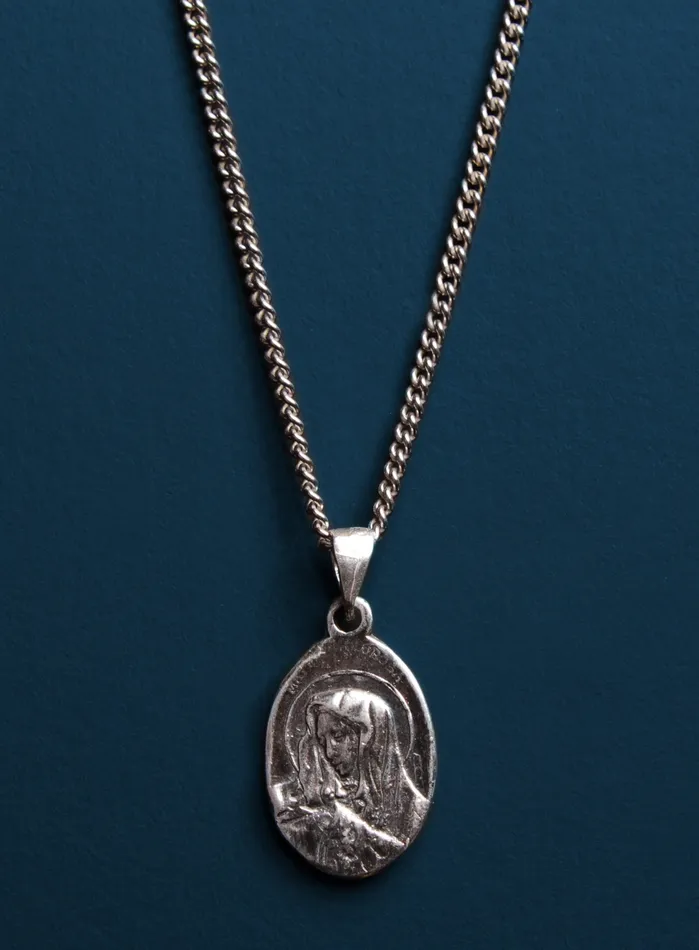 WE ARE ALL SMITH Mens Jewelry Clothing Necklaces 925 Sterling Silver Jesus and Mary necklace