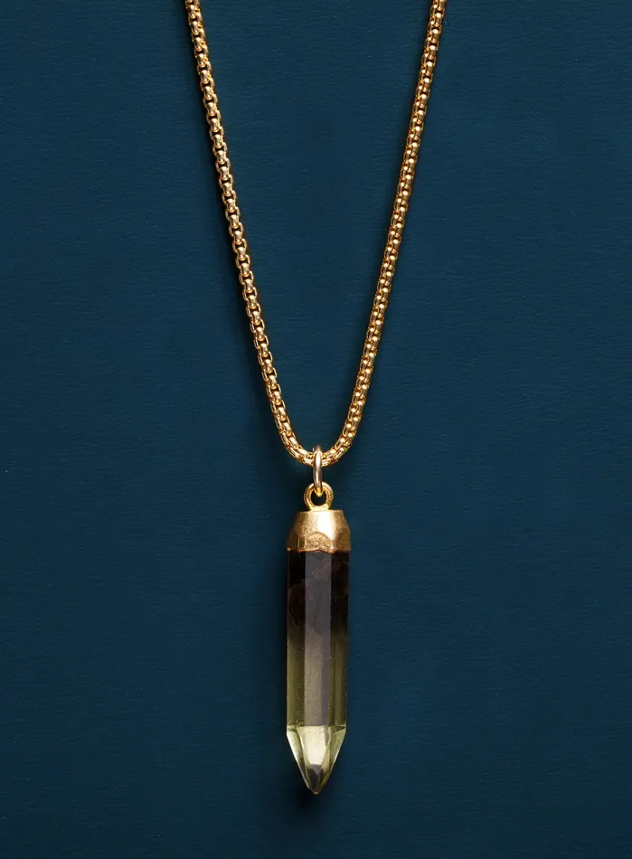WE ARE ALL SMITH Mens Jewelry Clothing Necklaces Quartz Necklace Smokey and Lemon Quartz