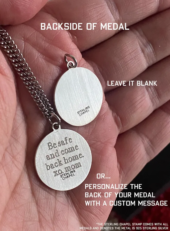 WE ARE ALL SMITH Mens Jewelry Clothing Necklaces Saint Patrick Mens Sterling Silver Medal and Curb Chain Necklace