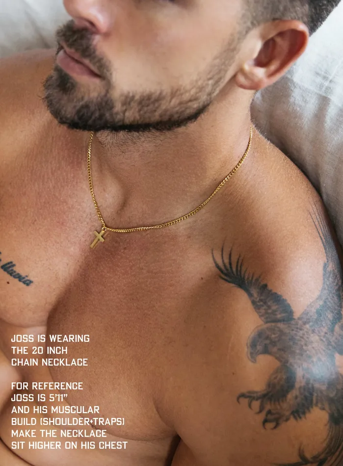 WE ARE ALL SMITH Mens Jewelry Clothing Necklaces Small Cuban Chain Gold Stainless Steel Cross Necklace