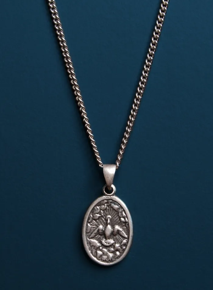 WE ARE ALL SMITH Necklaces Holy Spirit Sterling Silver Medal Necklace for Men