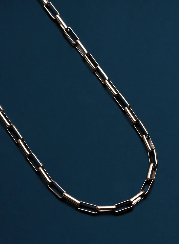 WE ARE ALL SMITH Necklaces Waterproof 45mm Elongated Box Stainless Steel Chain