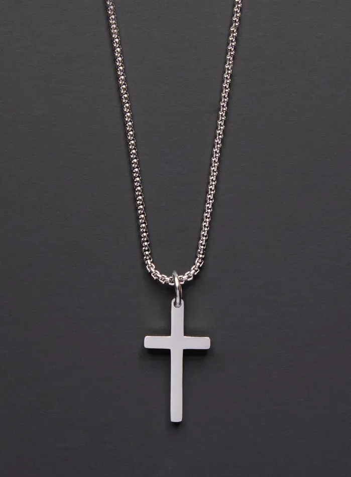 We Are All Smith SMALL STAINLESS STEEL CROSS NECKLACE FOR MEN Necklaces