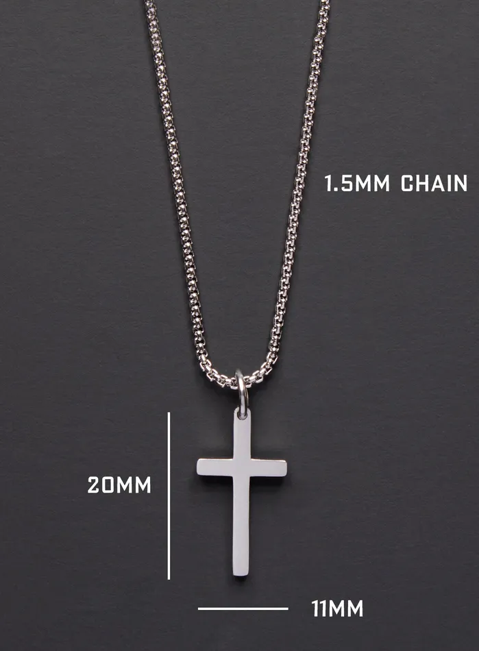 We Are All Smith SMALL STAINLESS STEEL CROSS NECKLACE FOR MEN Necklaces