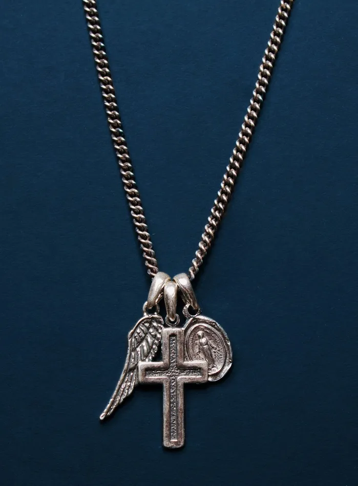Wing Cross Miraculous Medal Necklace for Men WE ARE ALL SMITH Necklaces