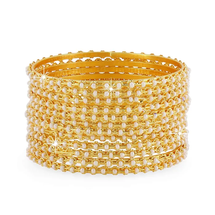 Yellow Chimes Beautiful Classic Look Gold Plated Pearl Traditional Bangles Set for Women and Girls 26 Yellow Chimes Necklaces Yellow Chimes Beautiful Classic Look Gold Plated Pearl Traditional Bangles Set for Women and Girls 26 Yellow Chimes Necklaces