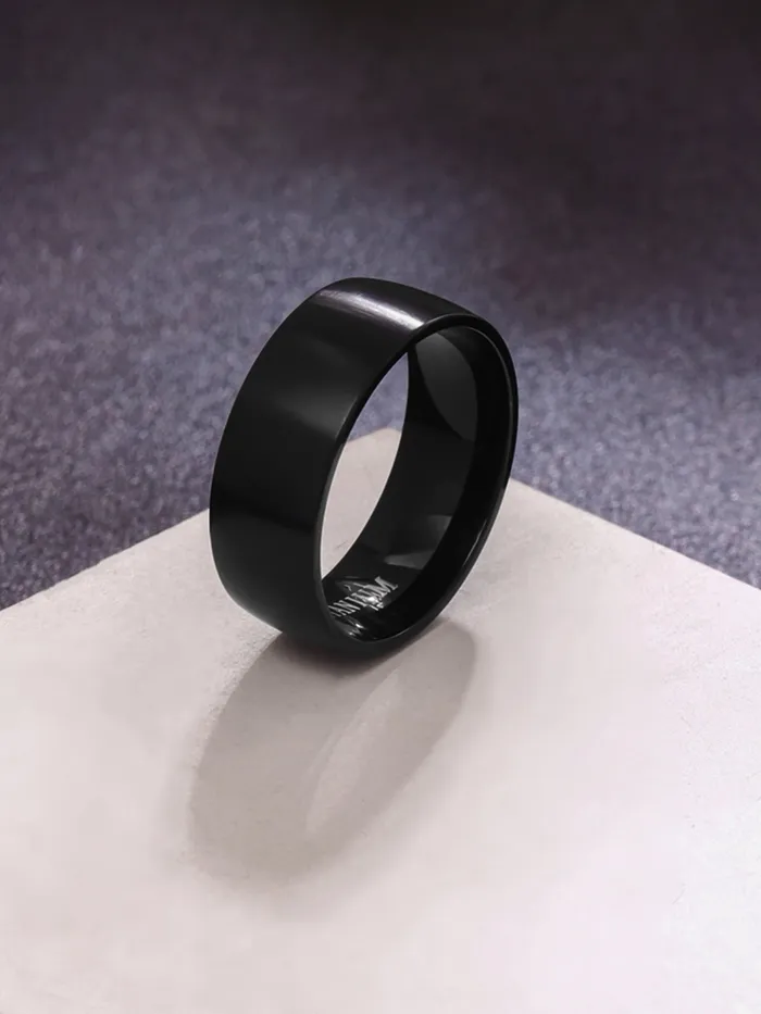 Yellow Chimes Black Rings For Men Pack of 1 Stainless Steel Band Ring Black Toned Finger Ring for Boys Ideal Gift For Men and Boys Yellow Chimes Necklaces