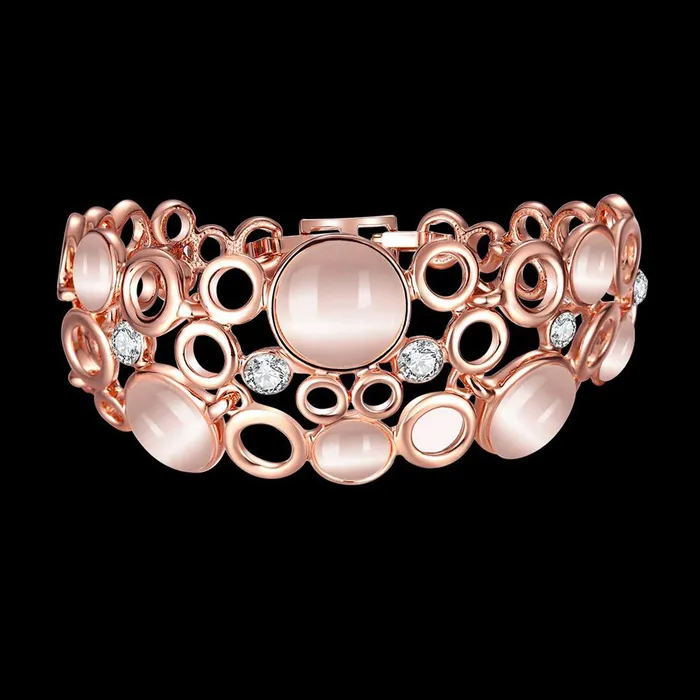 Yellow Chimes Bracelet for Women and Girls Rosegold Bracelets for Women Rose Gold Plated Femme Opal Layered Bracelet for Girls Birthday Gift for Girls and Women Anniversary Gift for Wife Yellow Chimes Necklaces